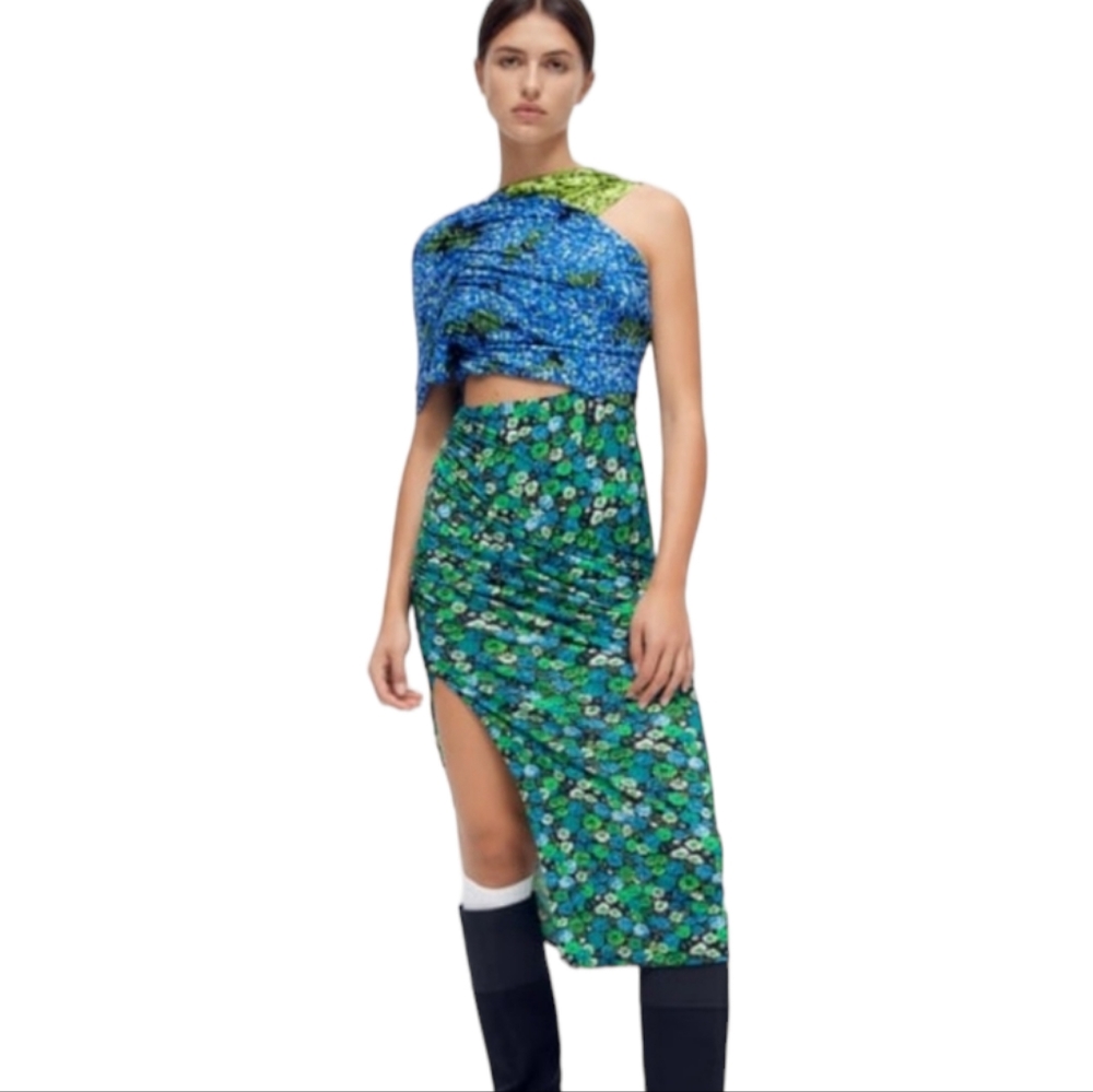 Zara Floral Print Midi Dress